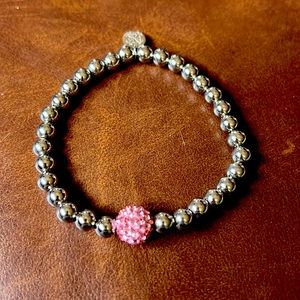 Rustic Cuff Ireland. Light pink with silver bracelet